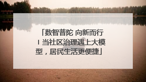 数智普陀 向新而行〡当社区治理遇上大模型，居民生活更便捷