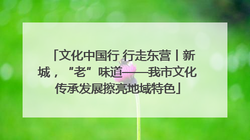 文化中国行 行走东营丨新城，“老”味道——我市文化传承发展擦亮地域特色