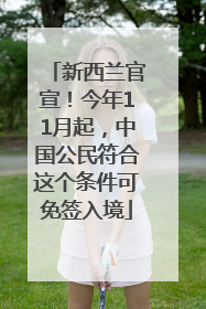 新西兰官宣！今年11月起，中国公民符合这个条件可免签入境