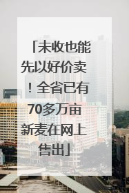 未收也能先以好价卖！全省已有70多万亩新麦在网上售出