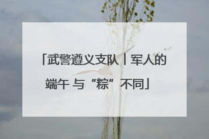 武警遵义支队︱军人的端午 与“粽”不同