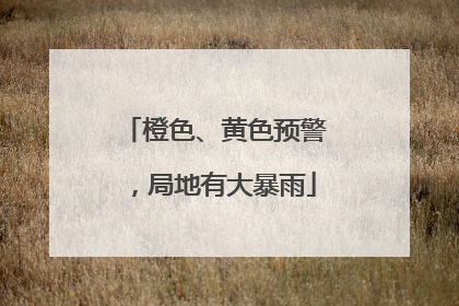 橙色、黄色预警，局地有大暴雨