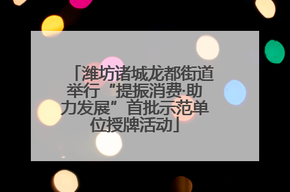 潍坊诸城龙都街道举行“提振消费·助力发展”首批示范单位授牌活动