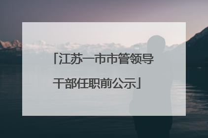 江苏一市市管领导干部任职前公示