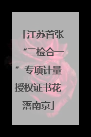 江苏首张“二检合一”专项计量授权证书花落南京