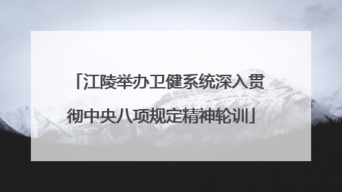 江陵举办卫健系统深入贯彻中央八项规定精神轮训
