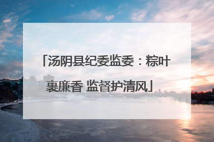 汤阴县纪委监委：粽叶裹廉香 监督护清风
