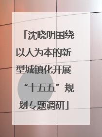 沈晓明围绕以人为本的新型城镇化开展“十五五”规划专题调研
