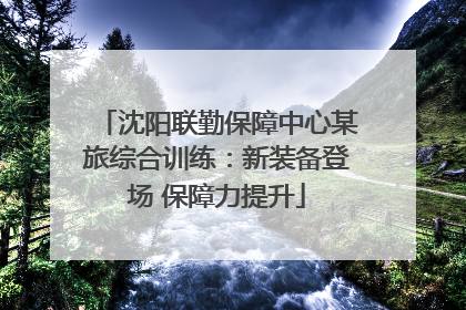 沈阳联勤保障中心某旅综合训练：新装备登场 保障力提升