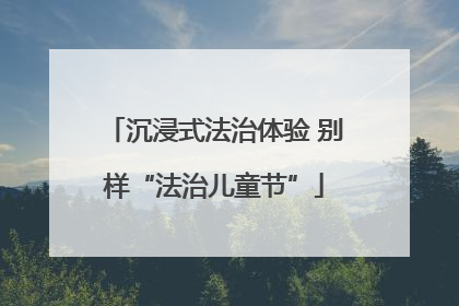 沉浸式法治体验 别样“法治儿童节”