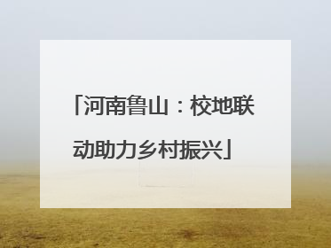 河南鲁山：校地联动助力乡村振兴