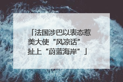 法国涉巴以表态惹美大使“风凉话” 扯上“蔚蓝海岸”