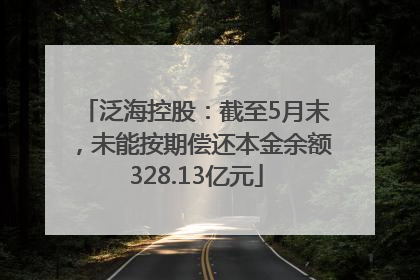 泛海控股：截至5月末，未能按期偿还本金余额328.13亿元