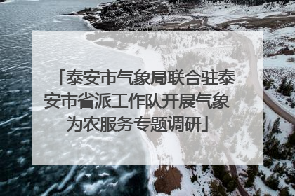 泰安市气象局联合驻泰安市省派工作队开展气象为农服务专题调研