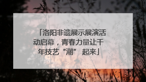 洛阳非遗展示展演活动启幕，青春力量让千年技艺“潮” 起来
