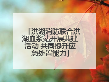 洪湖消防联合洪湖血浆站开展共建活动 共同提升应急处置能力