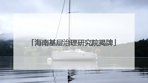 海南基层治理研究院揭牌