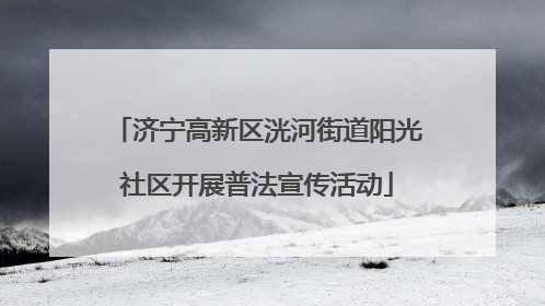济宁高新区洸河街道阳光社区开展普法宣传活动