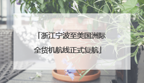 浙江宁波至美国洲际全货机航线正式复航