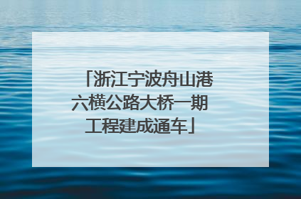 浙江宁波舟山港六横公路大桥一期工程建成通车