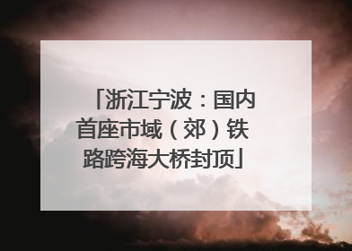 浙江宁波：国内首座市域（郊）铁路跨海大桥封顶
