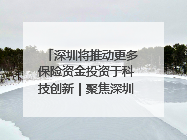 深圳将推动更多保险资金投资于科技创新｜聚焦深圳系列发布会