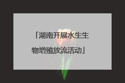 湖南开展水生生物增殖放流活动