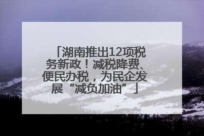 湖南推出12项税务新政！减税降费、便民办税，为民企发展“减负加油”