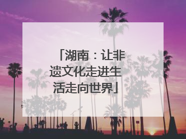 湖南：让非遗文化走进生活走向世界