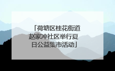 荷塘区桂花街道赵家冲社区举行夏日公益集市活动