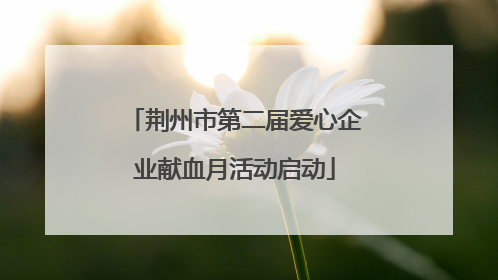 荆州市第二届爱心企业献血月活动启动