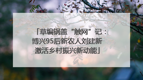 草编锅盖“触网”记：博兴95后新农人刘建新激活乡村振兴新动能