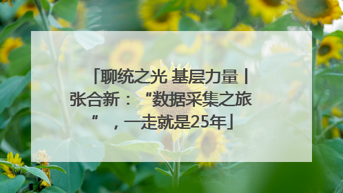 聊统之光 基层力量丨张合新：“数据采集之旅”，一走就是25年