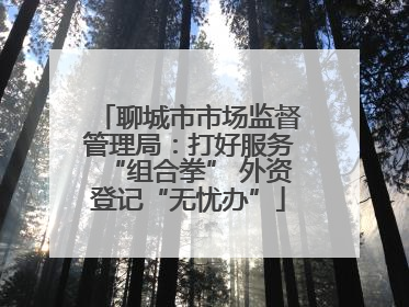 聊城市市场监督管理局：打好服务“组合拳” 外资登记“无忧办”