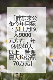 胖东来公布今年目标：员工月收入9000元左右，年休假40天以上，管理层人均分配70万元