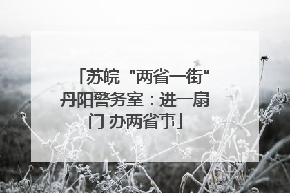 苏皖“两省一街”丹阳警务室：进一扇门 办两省事