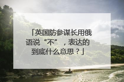 英国防参谋长用俄语说“不”，表达的到底什么意思？