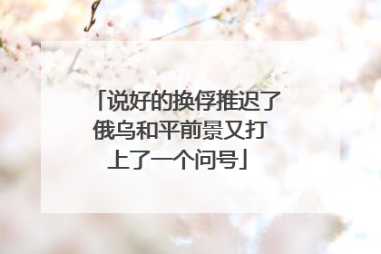 说好的换俘推迟了 俄乌和平前景又打上了一个问号