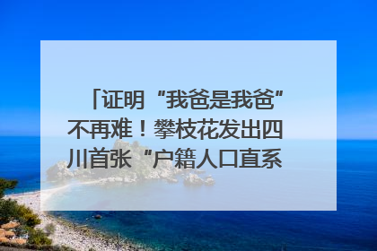 证明“我爸是我爸”不再难！攀枝花发出四川首张“户籍人口直系亲属关系谱”
