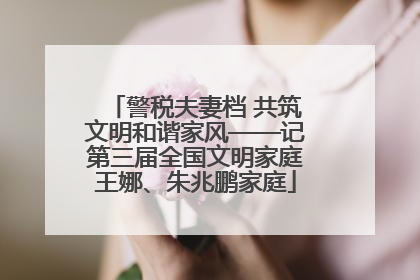 警税夫妻档 共筑文明和谐家风——记第三届全国文明家庭王娜、朱兆鹏家庭