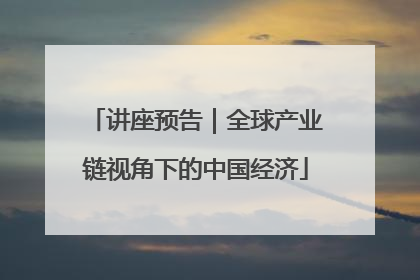 讲座预告｜全球产业链视角下的中国经济