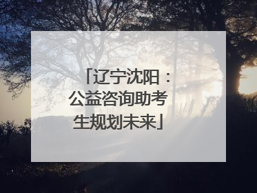 辽宁沈阳：公益咨询助考生规划未来
