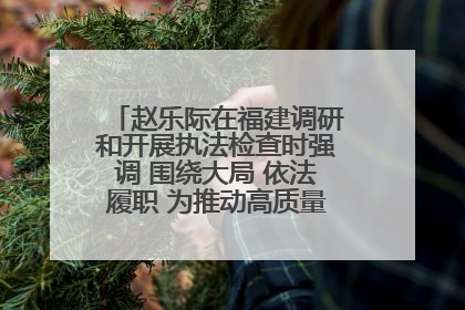 赵乐际在福建调研和开展执法检查时强调 围绕大局 依法履职 为推动高质量发展作出人大贡献