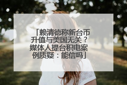 赖清德称新台币升值与美国无关？媒体人提台积电案例质疑：能信吗