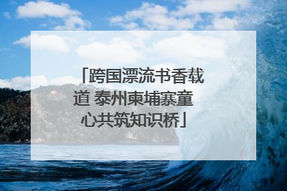 跨国漂流书香载道 泰州柬埔寨童心共筑知识桥