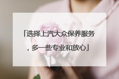 选择上汽大众保养服务，多一些专业和放心