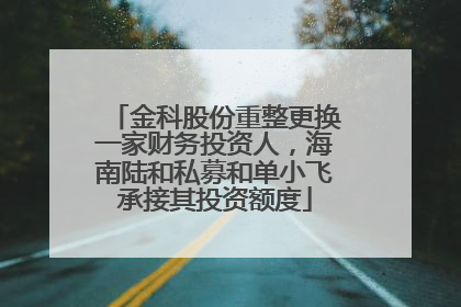 金科股份重整更换一家财务投资人，海南陆和私募和单小飞承接其投资额度