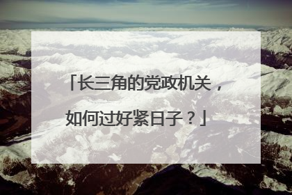 长三角的党政机关，如何过好紧日子？