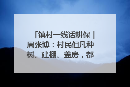 镇村一线话耕保｜周张博：村民但凡种树、建棚、盖房，都要向街道报批