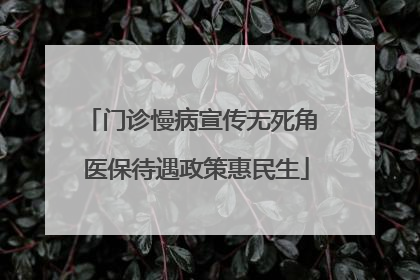 门诊慢病宣传无死角 医保待遇政策惠民生